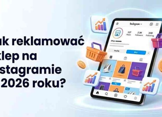 Przewodnik: Jak reklamować sklep na Instagramie w 2026 roku - wizualizacja e-commerce na tablecie.